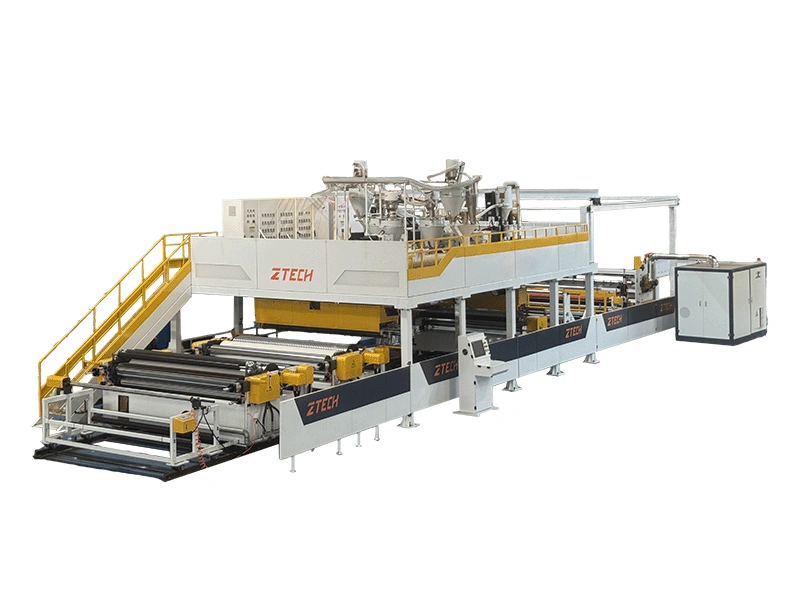 M&aacute;quina de coextrusi&oacute;n de nylon para film de burbujas de aire para embalaje protector de alta resistencia.